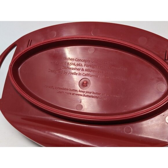 Kitchen Concepts Unlimited "Better Dish" Butterie Flip-Top Butter Dish Red - Picture 8 of 8